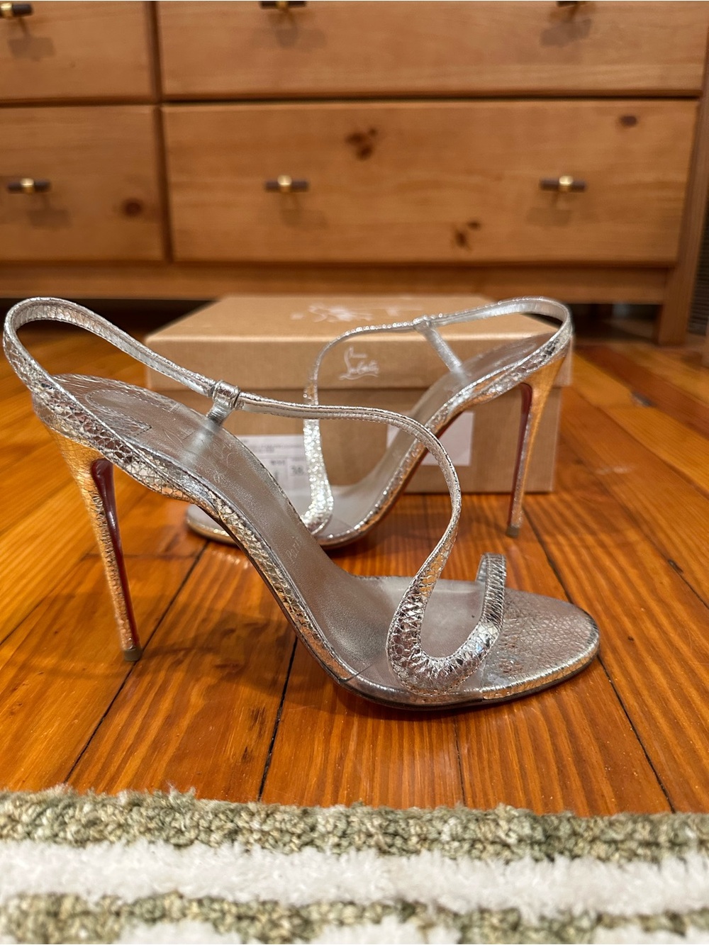 Christian Louboutin Silver Rosalie 100 mm